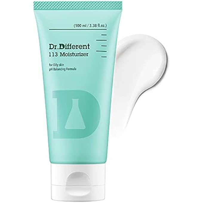 Dr.Different 113 MOISTURIZER - SEBUM CONTROL FACE MOISTURIZER FOR OILY SKIN, PORE REDUCING AND TROUBLE CARE, HYPOALLERGENIC MOISTURIZING AND SOOTHING FACIAL CREAM, 3.38 OZ. - Image 1